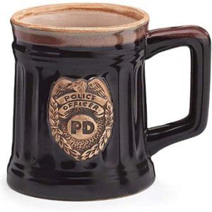Police Mug & Keychain in Velvet Gift Pouch Bundle